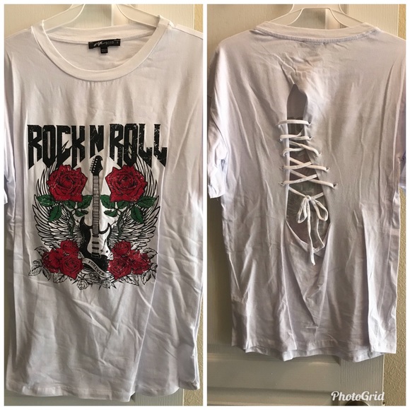 Rock N' Roll White T-Shirt - Picture 3 of 3